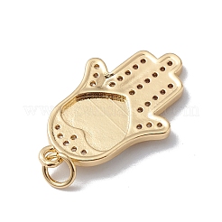 Rack Plating Brass Micro Pave Clear Cubic Zirconia Pendants&nbsp;KK-H434-34G