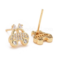 Clear Cubic Zirconia Vehicle Car Stud Earrings&nbsp;EJEW-G288-21G