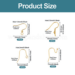 40Pcs 4 Styles 304 Stainless Steel Earring Hooks&nbsp;STAS-TADJ0001-05G