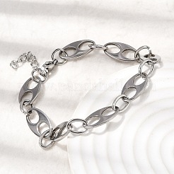 304 Stainless Steel Oval Link Chain Bracelets for Women Men&nbsp;BJEW-L720-03P
