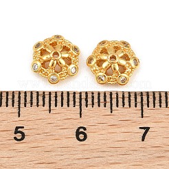 Brass Micro Pave Clear Cubic Zirconia Bead Caps&nbsp;LS-CU-CBA6A75-32G