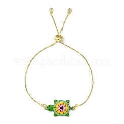 Rack Plating Brass Box Chain Slider Bracelets&nbsp;MAK-YW0001-04G
