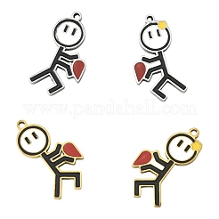 2 Pairs 2 Colors Valentine's Day 304 Stainless Steel Enamel Magnetic Pendants&nbsp;STAS-FS0002-08