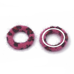 Faux Mink Fur Covered Linking Rings&nbsp;LS-X-WOVE-N009-08F