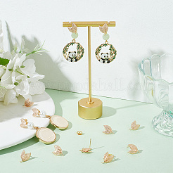 12Pcs Leaf Shape Brass Stud Earring Findings&nbsp;KK-BBC0011-57