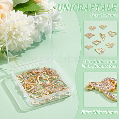 36Pcs 9 Styles Alloy Rhinestone Links/Connectors&nbsp;FIND-UN0016-38