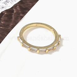 Brass Micro Pave Cubic Zirconia Finger Rings for Women&nbsp;RJEW-H256-10G-02