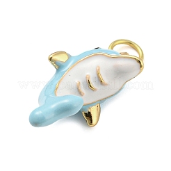 Dolphin Rack Plating Brass Enamel Pendants&nbsp;KK-Q804-09G