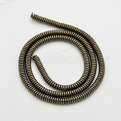 Flat Round/Disc Non-magnetic Synthetic Hematite Beads Strands&nbsp;G-D617-10