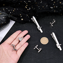Alloy Cufflinks & Tie Clips Sets&nbsp;AJEW-WH0886-09B