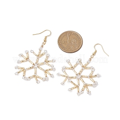 Glass Snowflake Dangle Earrings&nbsp;EJEW-MZ00253-02