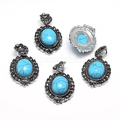 Natural & Synthetic Gemstone Gothic Pendants&nbsp;G-F228-18-FF