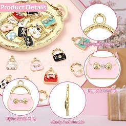 24Pcs 12 Styles Rack Plating Alloy Enamel Pendants&nbsp;ENAM-YW0006-10