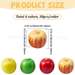 120Pcs 4 Colors Foam Apple Miniature Ornaments&nbsp;DJEW-SP0001-28
