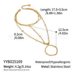 304 Stainless Steel Multi-Layer Finger Ring Bracelets for Women&nbsp;GL7273