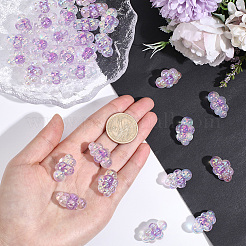 35Pcs UV Plating Rainbow Iridescent Acrylic Beads&nbsp;PACR-PA0001-23B