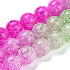 Spray Painted Crackle Glass Beads Strands&nbsp;DGLA-C002-10mm-08