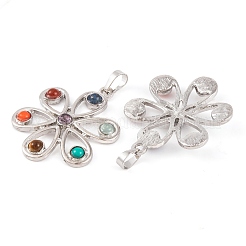Chakra Natural Tiger Eye & Natural Lapis Lazuli & Natural Carnelian & Synthetic Turquoise & Glass Pendants&nbsp;G-NH0025-08P
