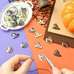 30Pcs 6 Styles Halloween Themes Alloy Pendants&nbsp;FIND-CJ0005-47
