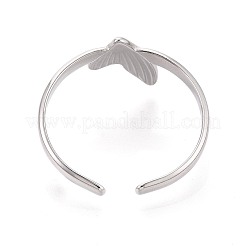 Adjustable 304 Stainless Steel Open Cuff Rings for Women&nbsp;RJEW-N052-27P
