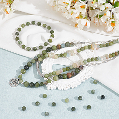 2 Strands Natural Chinese Green Jade Beads Strands&nbsp;G-OC0004-62B