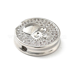 Brass Micro Pave Clear Cubic Zirconia Beads&nbsp;KK-E001-01P