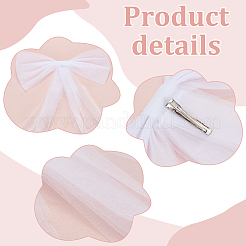 2Pcs 2 Styles Gauze Bowknot Ornaments&nbsp;AJEW-WR0003-04