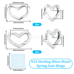 2Pc 925 Sterling Silver Spring Gate Rings&nbsp;STER-BBC0008-97