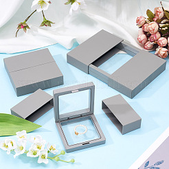 3 Bags 3 Styles Square Transparent PE Thin Film Suspension Jewelry Display Box&nbsp;CON-TA0001-38F