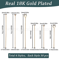 180Pcs 6 Style Brass Flat & Round Head Pins & Eye Pin&nbsp;KK-SC0005-24