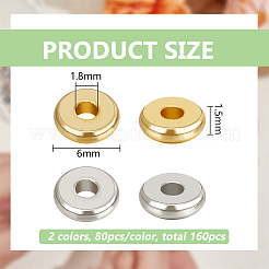 2 Colors Brass Flat Round Spacer Beads&nbsp;KK-BC0014-21B