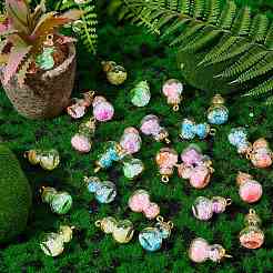 60Pcs 6 Color Luminous Glass Bottle Pendant&nbsp;JX867A