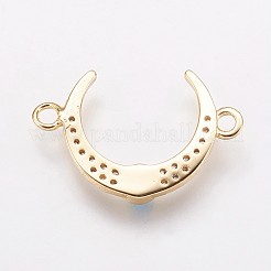 Brass Cubic Zirconia Links&nbsp;KK-P134-37G