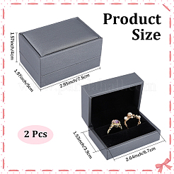 PU Leather Jewelry Couple Ring Packing Boxes&nbsp;CON-CL0001-27B