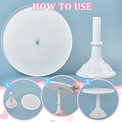 3Pcs 3 Sizes Round Iron Cupcake Riser Holder&nbsp;ODIS-WH0030-302