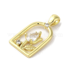 Rack Plating Brass Micro Pave Cubic Zirconia Pendants&nbsp;KK-C052-02C-G