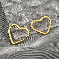 PVD Vacuum Plating 201 Stainless Steel Heart Hoop Earrings&nbsp;EJEW-Q002-03G