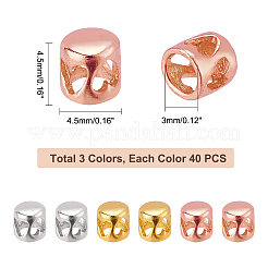 120pcs 3 Colors Hammered Brass Cord End Caps&nbsp;KK-PH0001-83