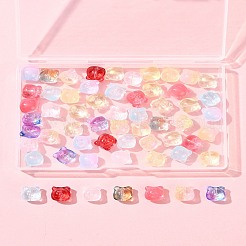 60Pcs Transparent Spray Paint Glass Beads&nbsp;GLAA-FS0002-10