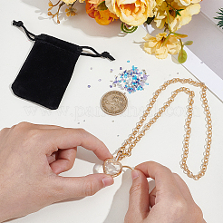 1Pc Brass Micro Pave Clear Cubic Zirconia and Glass Locket Pendant Necklaces&nbsp;NJEW-NB0001-33A