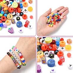 DIY Acrylic & Polymer Clay Beads Bracelets Jewelry Making Kits&nbsp;DIY-YW0010-79