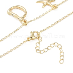 Bohemian Summer Beach Style 18K Gold Plated Shell Shape Initial Pendant Necklaces&nbsp;IL8059-4