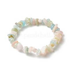 Natural Morganite Chip Beads Stretch Bracelets for Children&nbsp;BJEW-JB06388-10