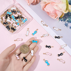 88Pcs 4 Colors Alloy Enamel Pendants&nbsp;ENAM-BM0001-05