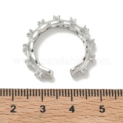 Brass Micro Pave Cubic Zirconia Cuff Open Rings&nbsp;RJEW-C163-12P