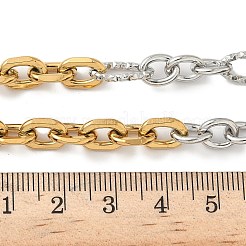 Two Tone 304 Stainless Steel Cable Chain Necklaces for Women&nbsp;NJEW-G173-01GP