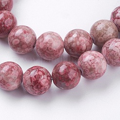 Natural Fossil Coral Beads Strands&nbsp;G-F563-01-10mm