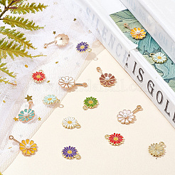 60Pcs 10 Style Alloy Enamel Pendants&nbsp;FIND-NB0004-33