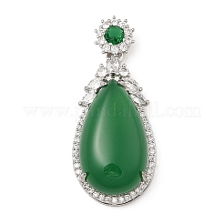 Dyed Natural Green Chalcedony Pendants&nbsp;G-S001-02P