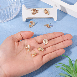 8Pcs 4 Styles Brass with Clear Cubic Zirconia Stud Earring Findings&nbsp;KK-TA0002-61
